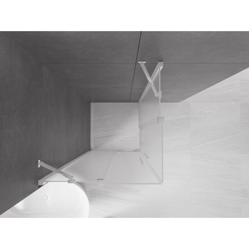 Mexen Velar Duo cabine de douche coulissante 80 x 80 cm, givré, chrome - 871-080-080-32-01