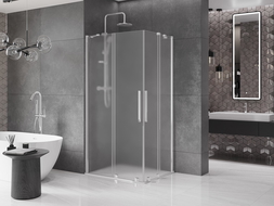 Mexen Velar Duo cabine de douche coulissante 90 x 80 cm, givré, chrome - 871-090-080-32-01
