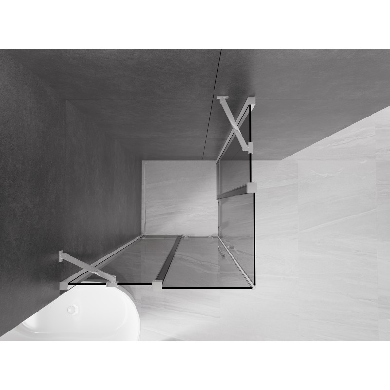 Mexen Velar Duo cabine de douche coulissante 80 x 80 cm, graphite, chrome - 871-080-080-42-01