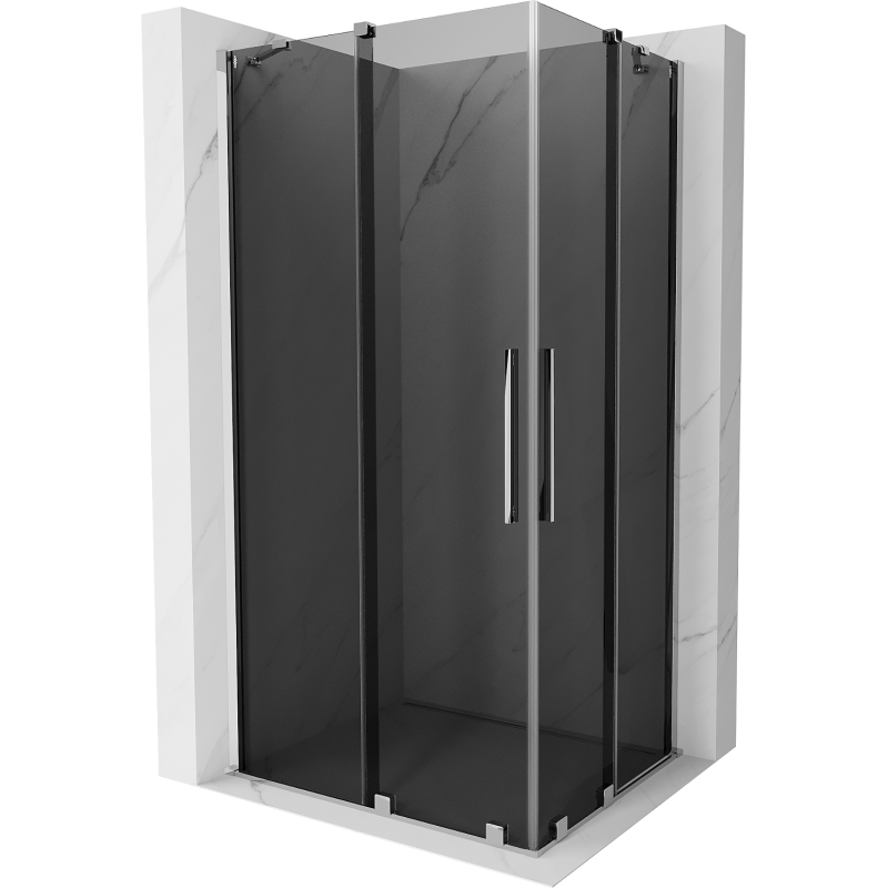 Mexen Velar Duo cabine de douche coulissante 90 x 80 cm, graphite, chrome - 871-090-080-42-01