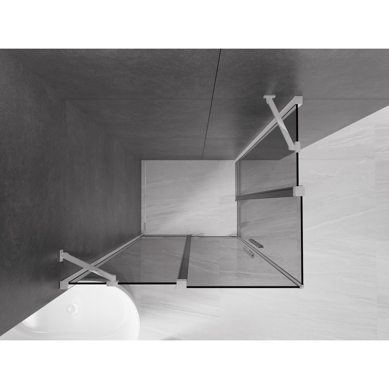 Mexen Velar Duo cabine de douche coulissante 90 x 80 cm, graphite, chrome - 871-090-080-42-01