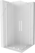 Mexen Velar Duo cabine de douche coulissante 100 x 100 cm, givré, blanc - 871-100-100-32-20