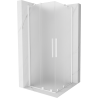 Mexen Velar Cabine de douche coulissante Duo 80 x 80 cm, givrée, blanche - 871-080-080-32-20