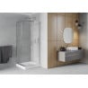 Cabine de douche carrée Mexen Rio 80 x 80 cm, transparent, chrome + receveur Rio, blanc - 860-080-080-01-00-4510