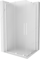 Mexen Velar Duo cabine de douche coulissante 90 x 80 cm, givrée, blanche - 871-090-080-32-20