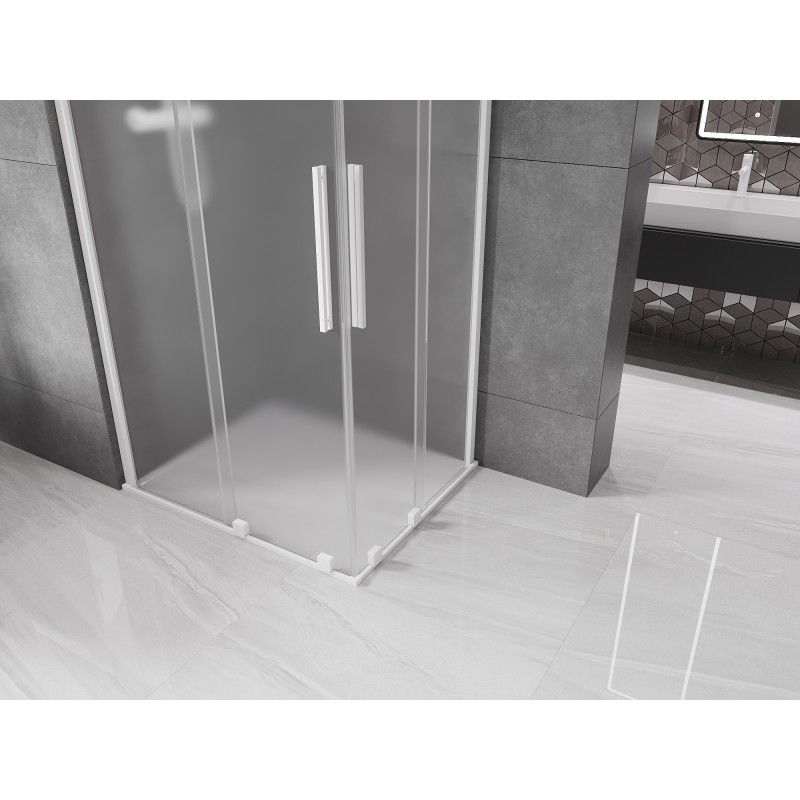 Mexen Velar Duo cabine de douche coulissante 100 x 90 cm, givre, blanc - 871-100-090-32-20
