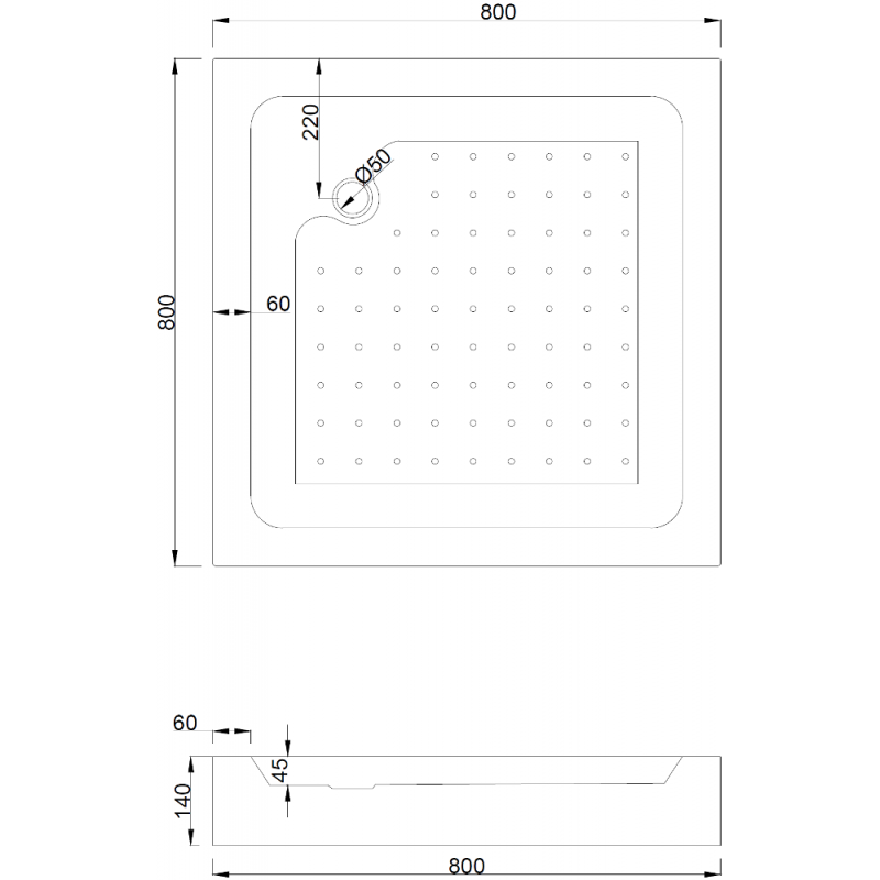 Mexen Rio cabine de douche carrée 80 x 80 cm, transparent, chrome + receveur Rio, blanc - 860-080-080-01-00-4510