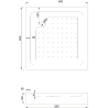 Cabine de douche carrée Mexen Rio 80 x 80 cm, transparent, chrome + receveur Rio, blanc - 860-080-080-01-00-4510