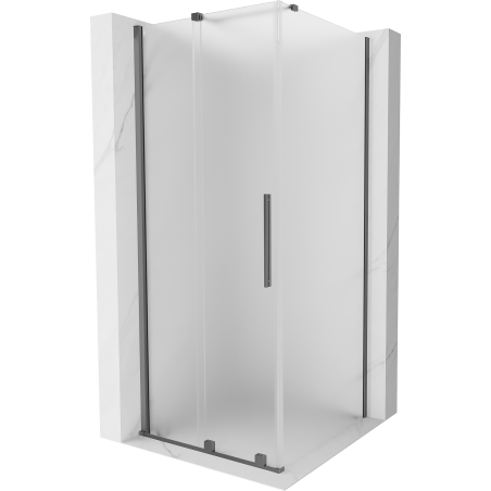 Mexen Velar cabine de douche coulissante 90 x 90 cm, verre dépoli, gun métal - 871-090-090-31-95