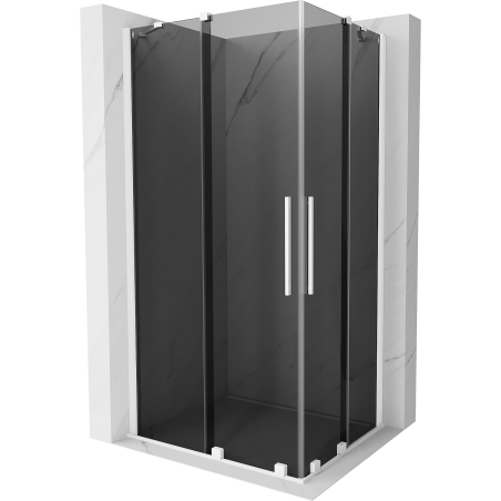 Mexen Velar Duo cabine de douche coulissante 90 x 80 cm, graphite, blanche - 871-090-080-42-20