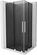 Mexen Velar Duo cabine de douche coulissante 90 x 80 cm, graphite, blanc - 871-090-080-42-20