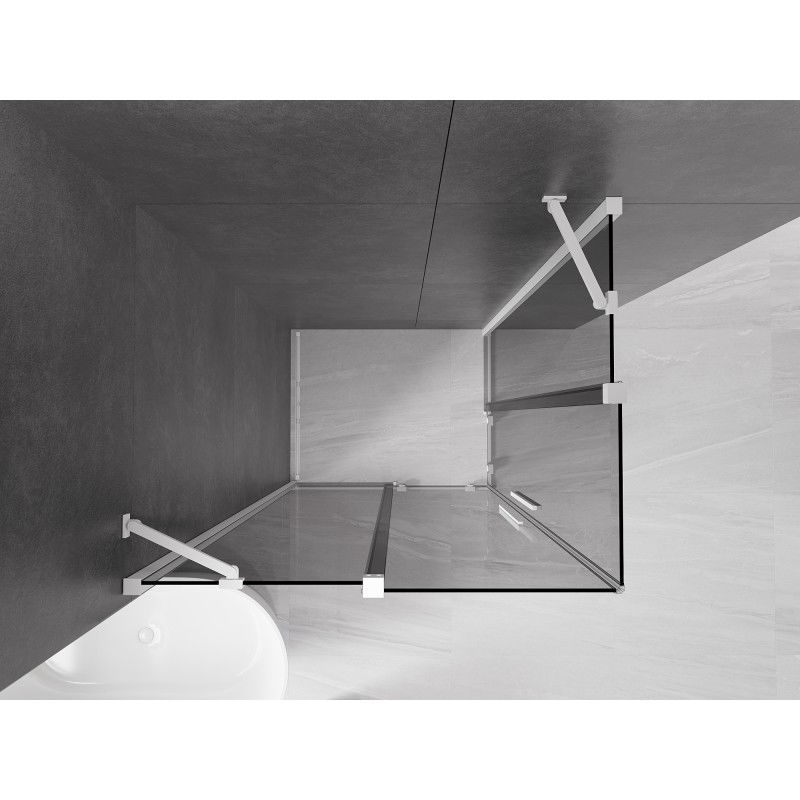 Mexen Velar Duo cabine de douche coulissante 100 x 90 cm, graphite, blanc - 871-100-090-42-20
