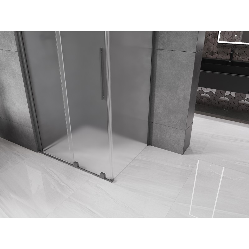 Mexen Velar cabine de douche coulissante 110 x 90 cm, givré, métal canon - 871-110-090-31-95