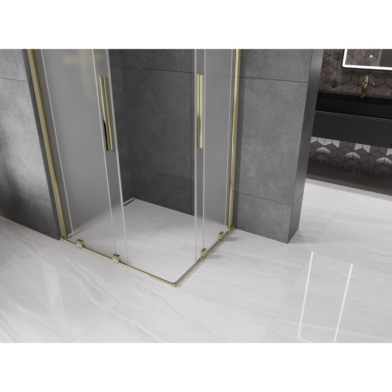 Mexen Velar Duo cabine de douche coulissante 100 x 90 cm, givrée, dorée - 871-100-090-32-50