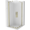 Mexen Velar Duo cabine de douche coulissante 100 x 100 cm, givre, or - 871-100-100-32-50
