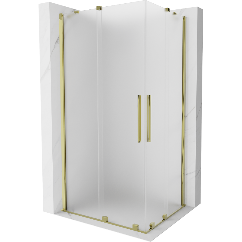 Mexen Velar Duo cabine de douche coulissante 100 x 90 cm, givrée, dorée - 871-100-090-32-50