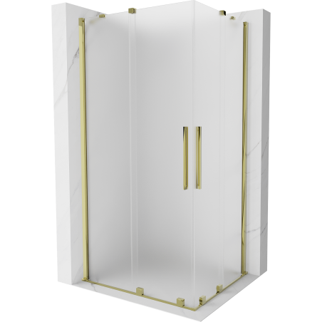 Mexen Velar Duo cabine de douche coulissante 100 x 90 cm, givrée, dorée - 871-100-090-32-50