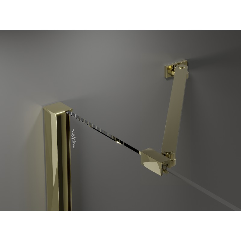 Mexen Velar Duo cabine de douche coulissante 80 x 80 cm, givre, or - 871-080-080-32-50