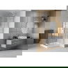 Mexen Rio cabine de douche carrée 80 x 80 cm, bandes blanches, chrome + receveur, blanc - 860-080-080-01-20-4510