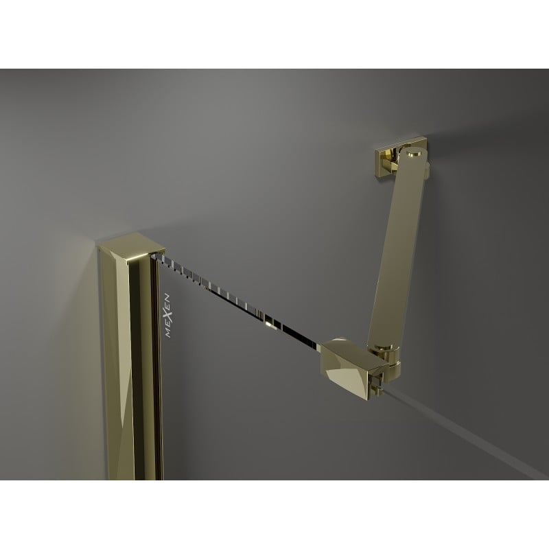 Mexen Velar Duo cabine de douche coulissante 90 x 90 cm, givre, or - 871-090-090-32-50