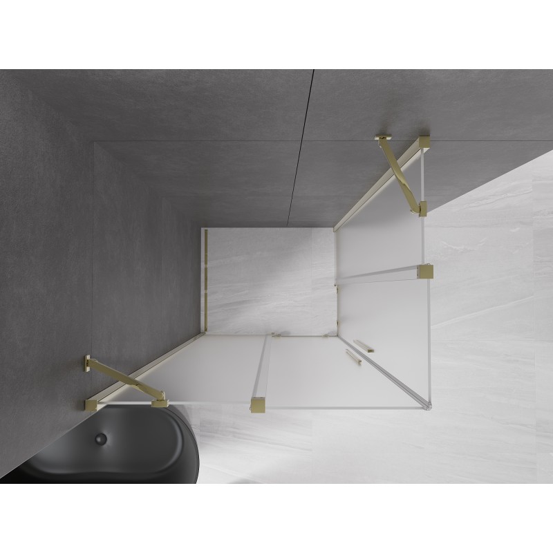 Mexen Velar Duo cabine de douche coulissante 100 x 90 cm, givrée, dorée - 871-100-090-32-50