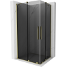 Mexen Velar Duo cabine de douche coulissante 90 x 80 cm, graphite, or - 871-090-080-42-50
