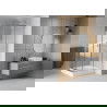 Mexen Rio cabine de douche carrée 90 x 90 cm, bandes, chrome + bac Rio, blanc - 860-090-090-01-20-4510