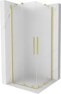 Mexen Velar Duo cabine de douche coulissante 90 x 90 cm, dépoli, or brossé - 871-090-090-32-55