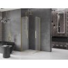 Mexen Velar Duo cabine de douche coulissante 80 x 80 cm, givré, or brossé - 871-080-080-32-55