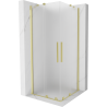 Mexen Velar Duo cabine de douche coulissante 100 x 100 cm, givre, doré brossé - 871-100-100-32-55