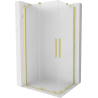 Mexen Velar Duo cabine de douche coulissante 90 x 80 cm, givrée, dorée brossée - 871-090-080-32-55