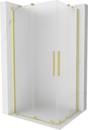 Mexen Velar Duo cabine de douche coulissante 90 x 80 cm, givrée, dorée brossée - 871-090-080-32-55