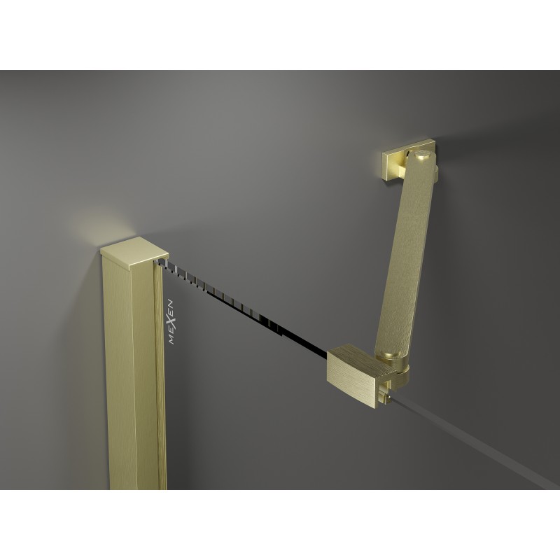 Mexen Velar Duo cabine de douche coulissante 80 x 80 cm, givré, or brossé - 871-080-080-32-55