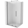 Mexen Velar cabine de douche coulissante 140 x 100 cm, dépoli, acier noir - 871-140-100-31-95
