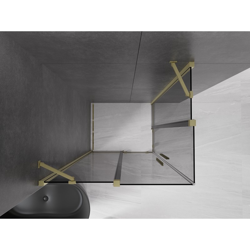 Mexen Velar Duo cabine de douche coulissante 100 x 90 cm, graphite, or brossé - 871-100-090-42-55