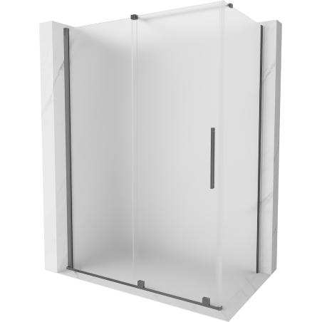Mexen Velar cabine de douche coulissante 150 x 80 cm, givrée, métal gun - 871-150-080-31-95