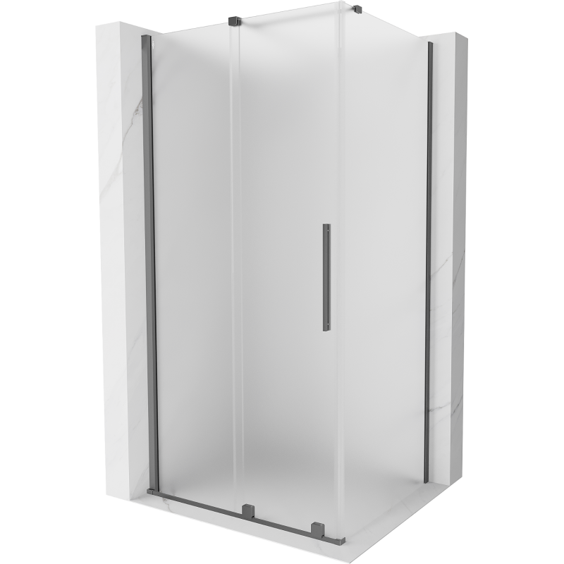 Mexen Velar cabine de douche coulissante 150 x 100 cm, givrée, métal canon - 871-150-100-31-95