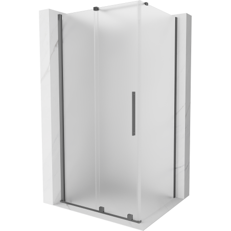 Mexen Velar cabine de douche coulissante 150 x 100 cm, givrée, métal canon - 871-150-100-31-95