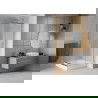 Mexen Rio cabine de douche carrée 90 x 90 cm, givre, chrome + receveur Rio, blanc - 860-090-090-01-30-4510