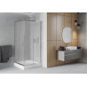 Mexen Rio cabine de douche carrée 90 x 90 cm, givrée, chrome + receveur, blanc - 860-090-090-01-30-4510