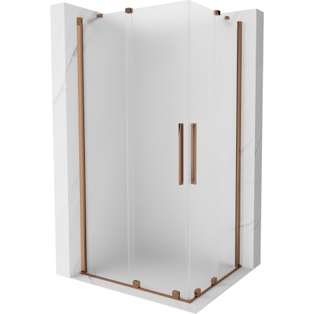 Mexen Velar Duo cabine de douche coulissante 90 x 80 cm, givre, or rose - 871-090-080-32-60
