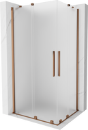 Mexen Velar Duo cabine de douche coulissante 90 x 80 cm, givrée, or rose - 871-090-080-32-60