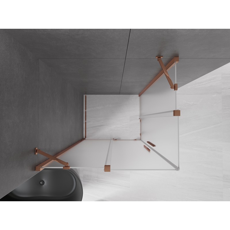 Mexen Velar Duo cabine de douche coulissante 100 x 90 cm, givre, or rose - 871-100-090-32-60