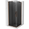 Mexen Velar Duo cabine de douche coulissante 80 x 80 cm, graphite, or rose - 871-080-080-42-60