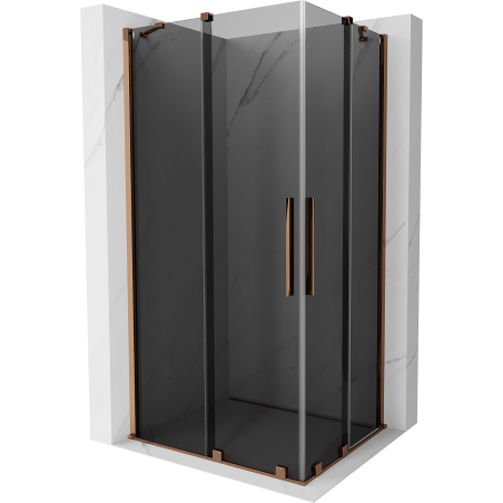 Mexen Velar Duo cabine de douche coulissante 100 x 90 cm, graphite, or rose - 871-100-090-42-60
