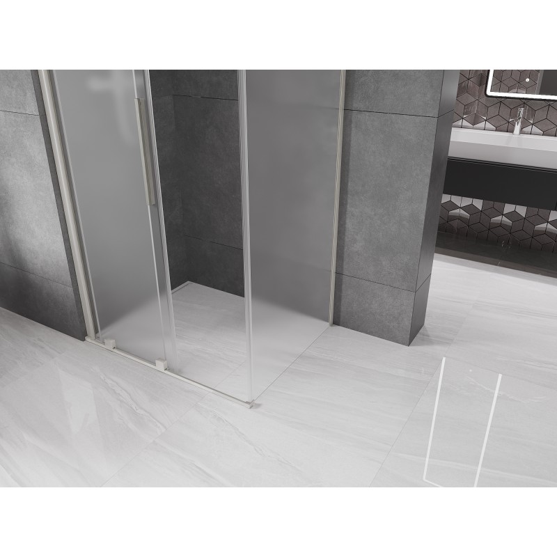 Mexen Velar cabine de douche coulissante 90 x 85 cm, givre, nickel brossé - 871-090-085-31-97