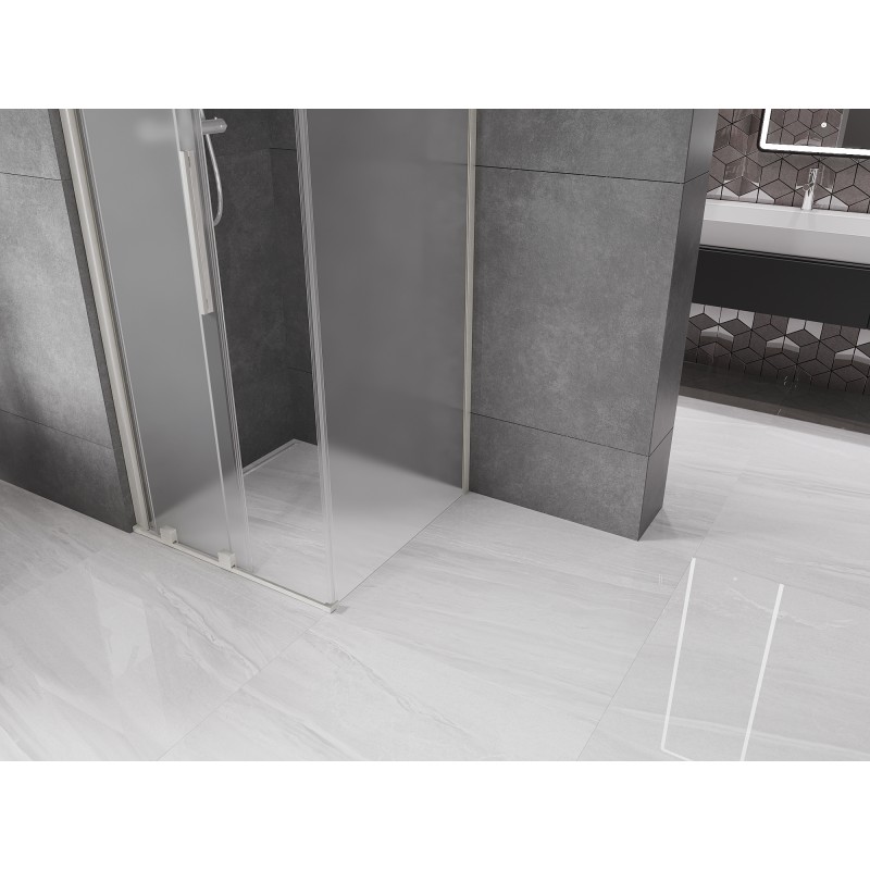 Mexen Velar cabine de douche coulissante 90 x 90 cm, givre, nickel brossé - 871-090-090-31-97