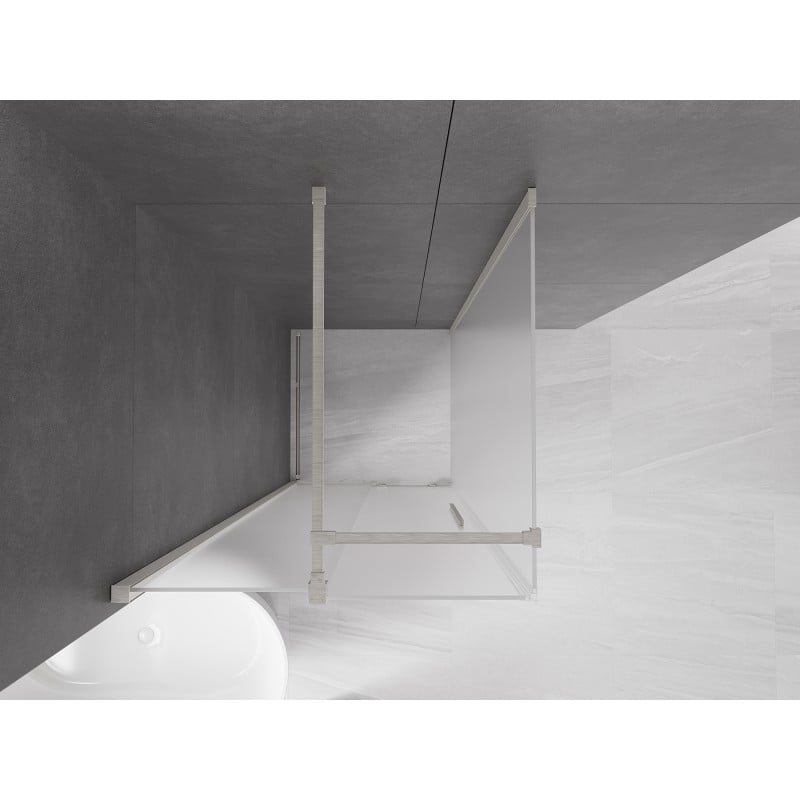 Mexen Velar cabine de douche coulissante 90 x 90 cm, givre, nickel brossé - 871-090-090-31-97