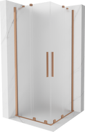 Mexen Velar Duo cabine de douche coulissante 90 x 90 cm, givré, cuivre brossé - 871-090-090-32-65