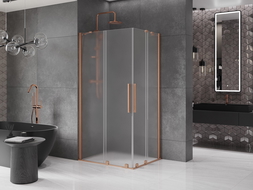 Mexen Velar Duo cabine de douche coulissante 100 x 90 cm, givre, cuivre brossé - 871-100-090-32-65